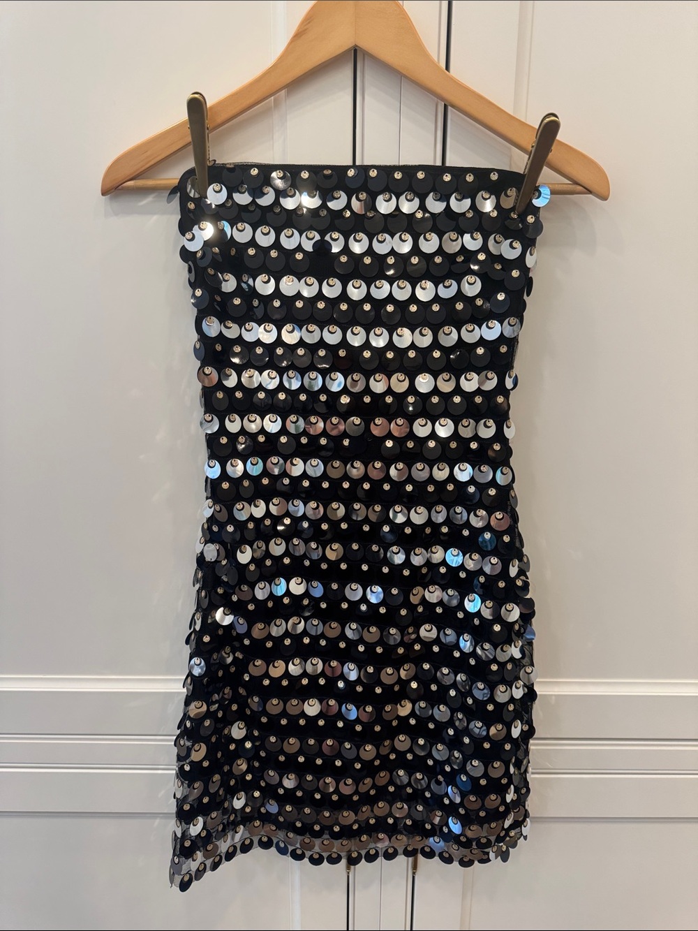 12th Tribe Black Sequin Mini Dress